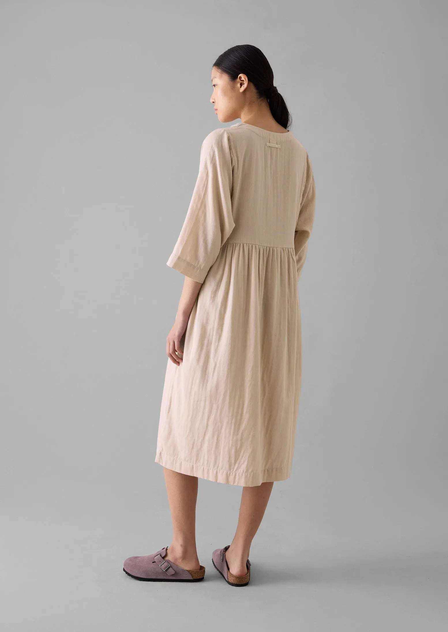 Soft Double Faced Cotton Nightdress | Soft Heather/Celery sold by TOAST product image thumbnail 3
