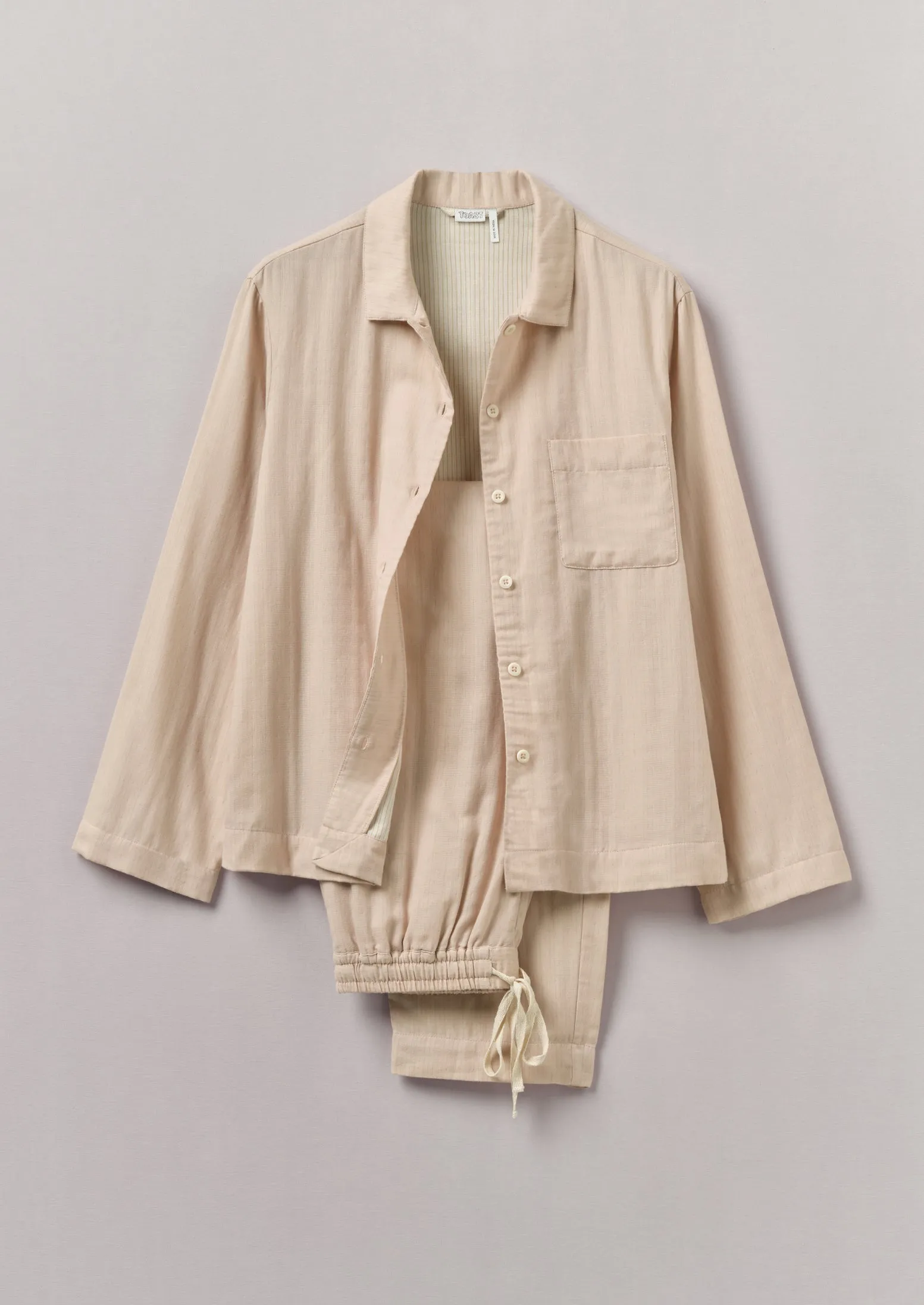 Soft Double Faced Cotton Pyjamas | Soft Heather/Celery sold by TOAST