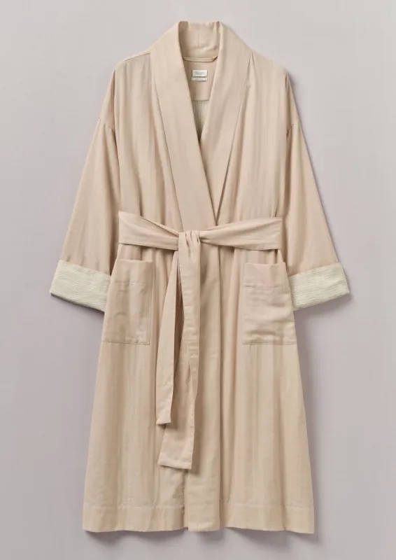 Soft Double Faced Cotton Gown | Soft Heather/Celery sold by TOAST