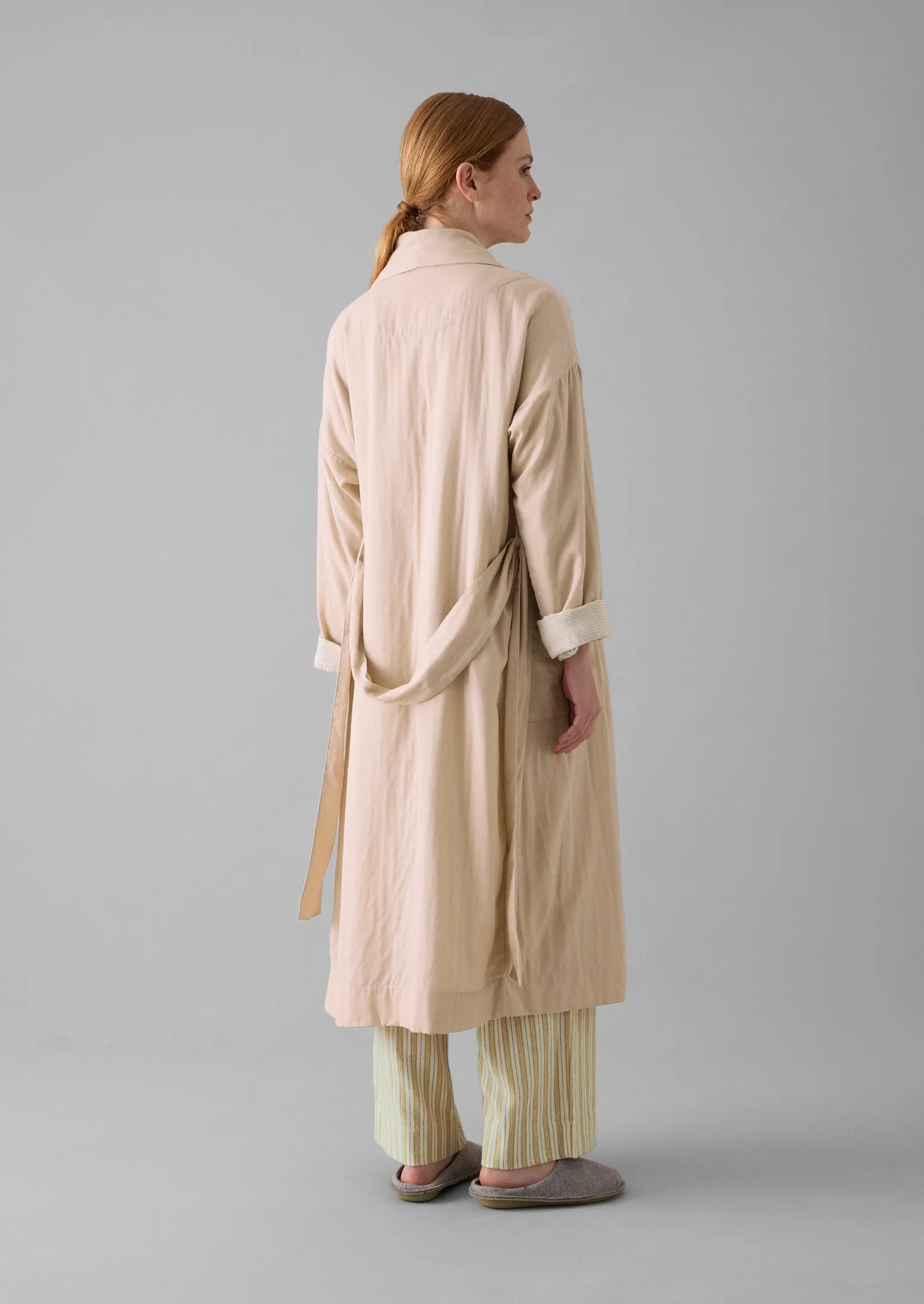 Soft Double Faced Cotton Gown | Soft Heather/Celery sold by TOAST product image thumbnail 2