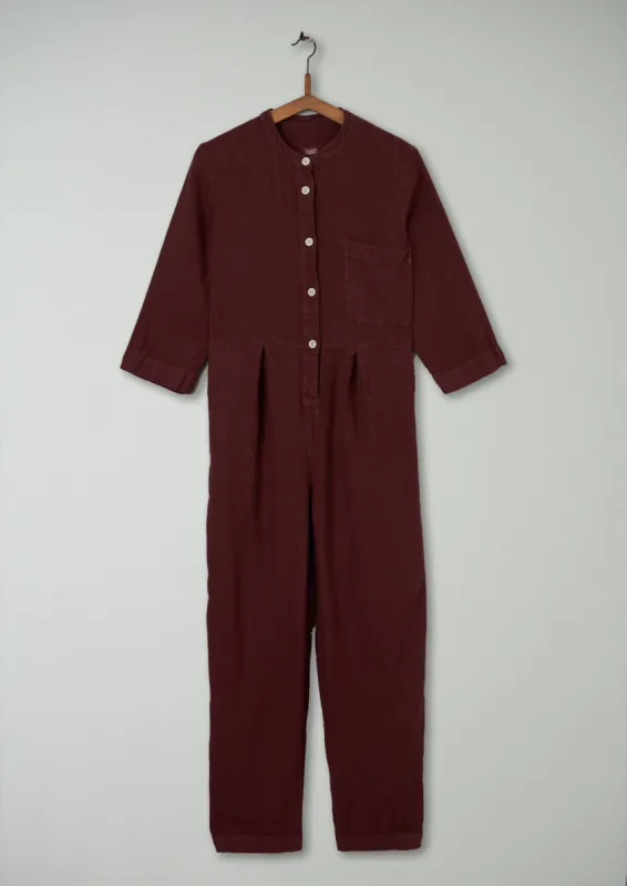 Reworn Linen Jumpsuit Size XS (293) | Bitter Chocolate sold by TOAST