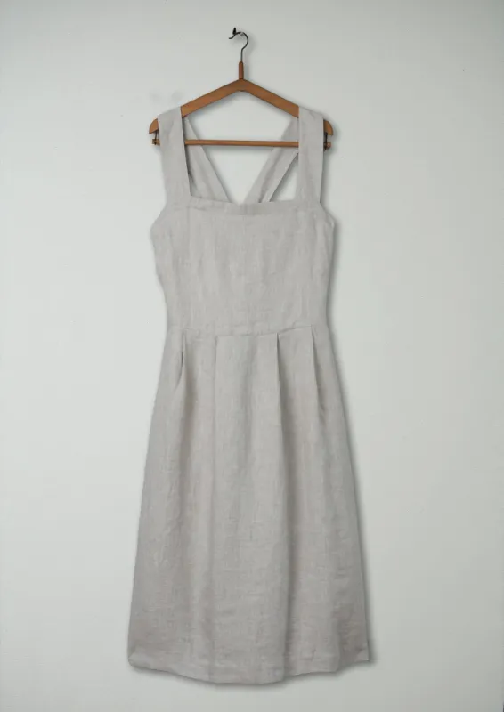Reworn Linen Twill Dress Size 16 (487) | Parchment sold by TOAST