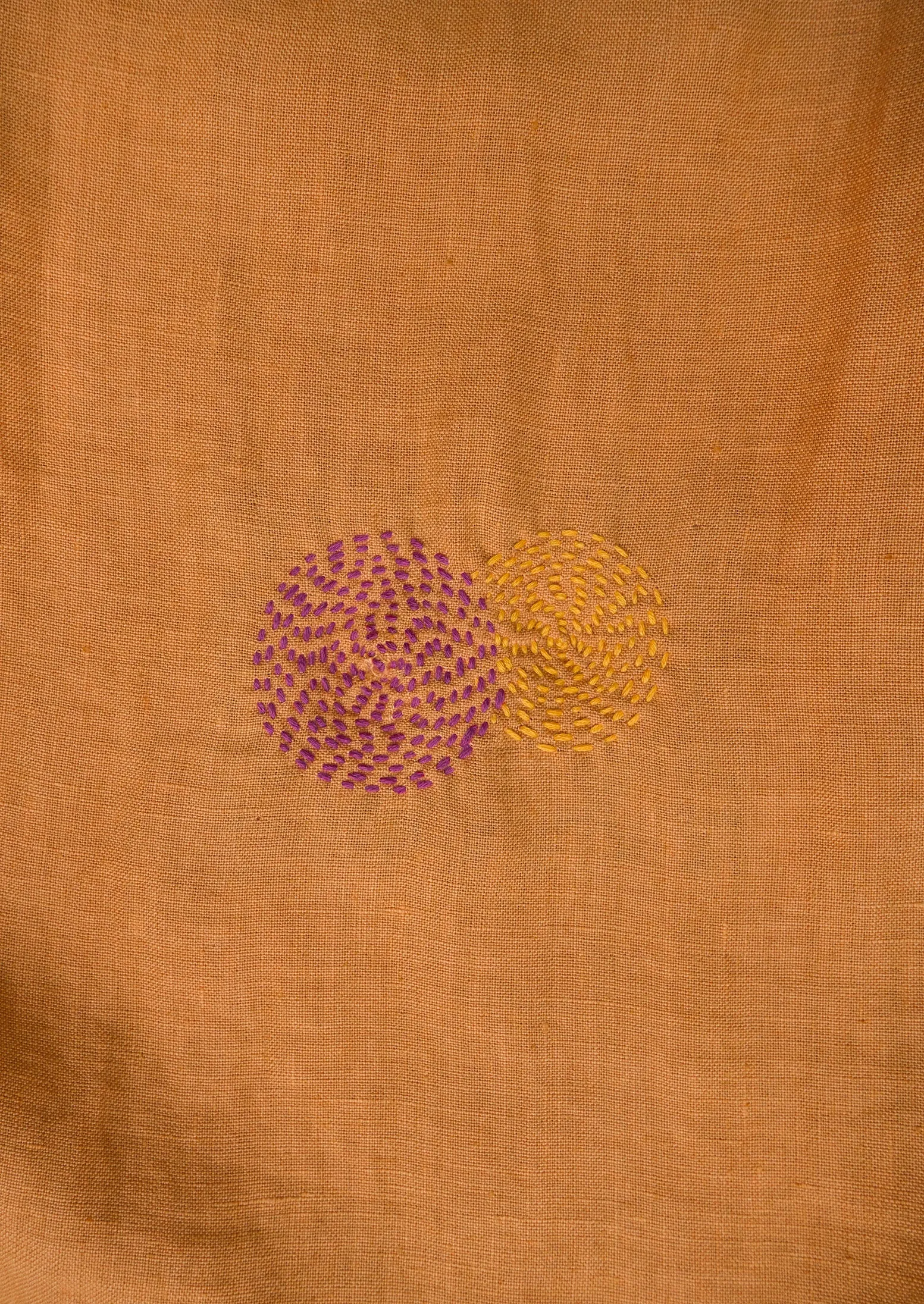 Renewed Gathered Garment Dyed Linen Dress S (003) | Apricot sold by TOAST product image thumbnail 3