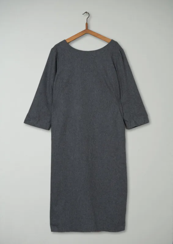 Reworn Midi Cocoon Dress Size 16 (517) | Grey sold by TOAST