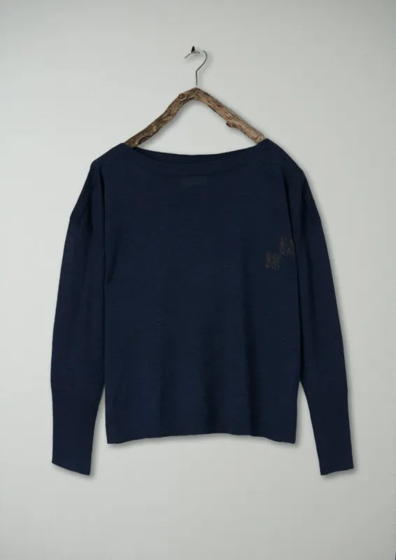 Renewed Lightweight Merino Sweater Size M (137) | Slate Blue sold by TOAST