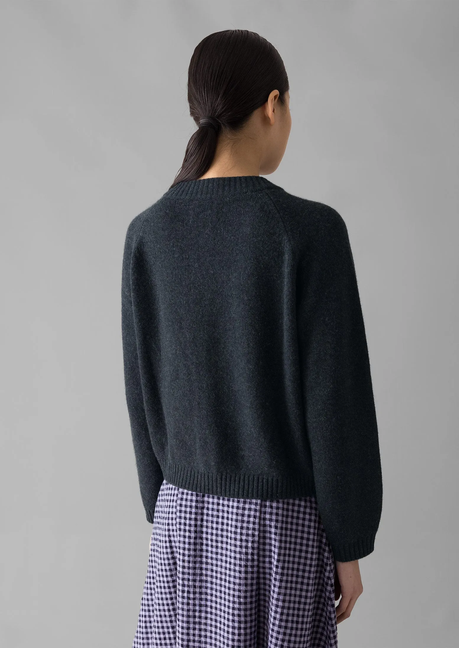 Eden Wool Cashmere Raglan Cardigan | Charcoal sold by TOAST product image thumbnail 5