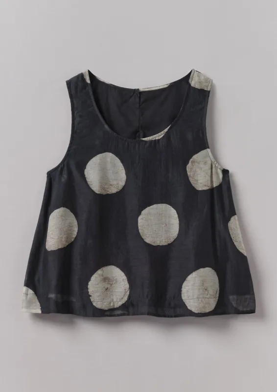 Batik Dot Print Tank Top | Black/Ecru sold by TOAST