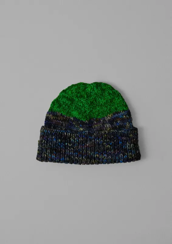 Hand Knitted Beanie | Galaxy/Green sold by TOAST