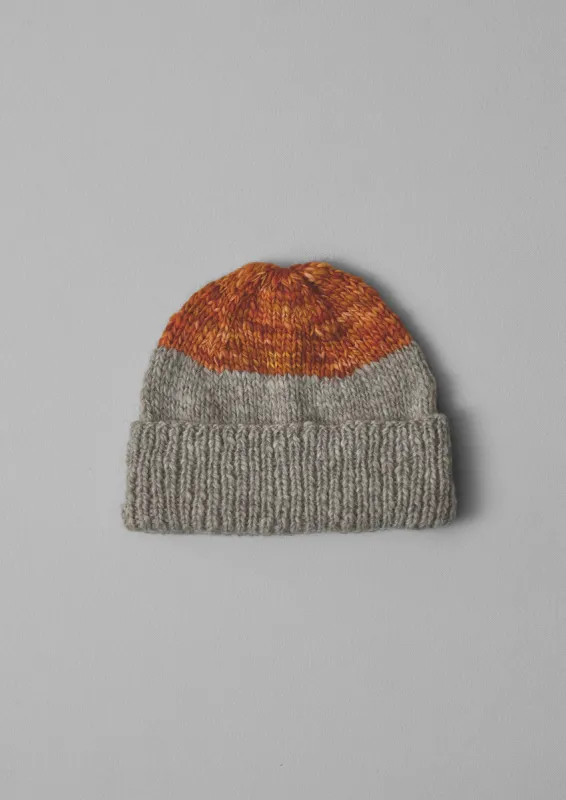 Hand Knitted Beanie | Natural/Orange sold by TOAST