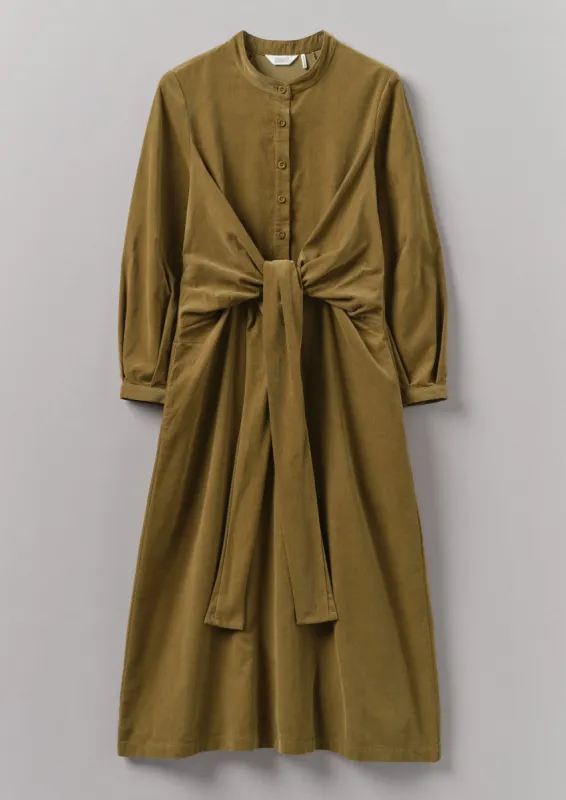 Organic Needlecord Wrap Dress | Golden Sand sold by TOAST