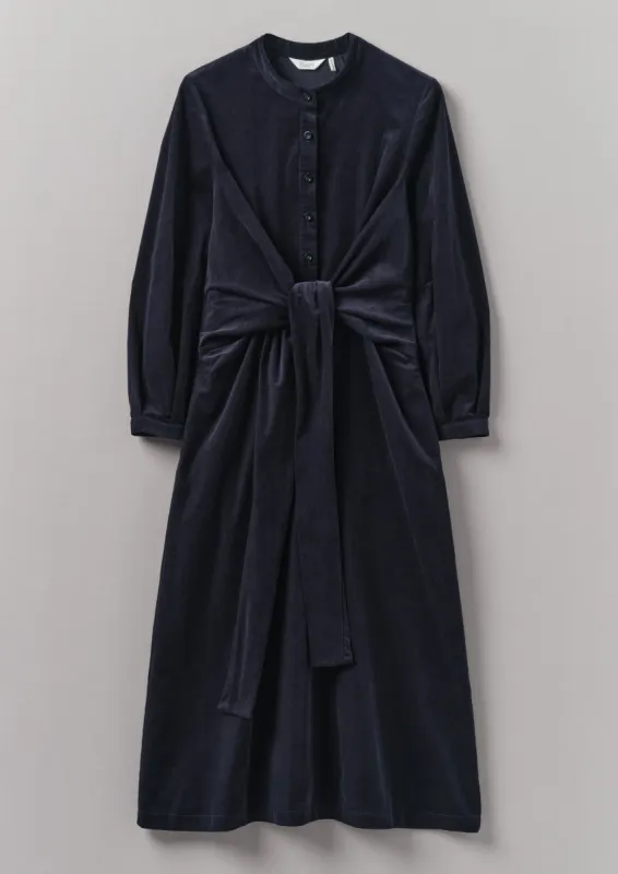 Organic Needlecord Wrap Dress | Navy sold by TOAST