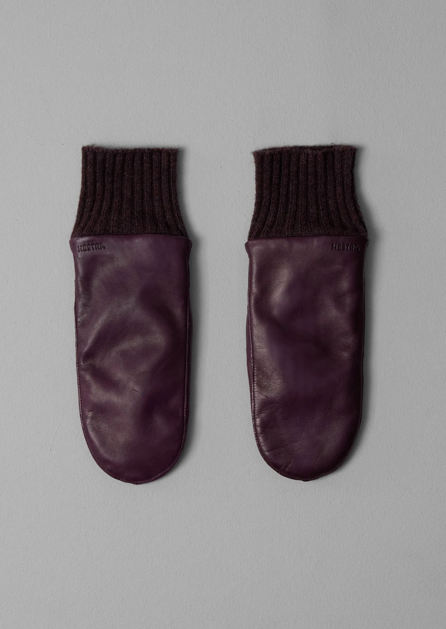 Hestra Tina Leather Mittens | Dark Plum sold by TOAST