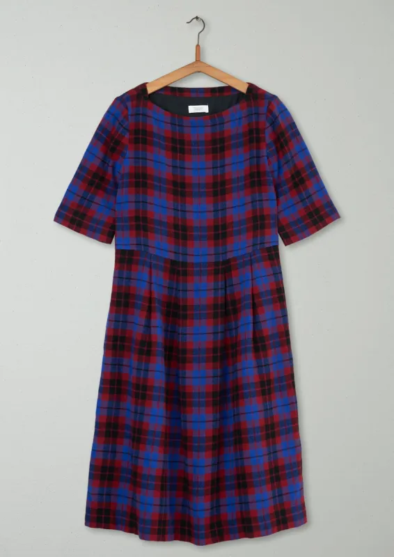 Reworn Check Wool Dress Size 8 (531) | Multi sold by TOAST