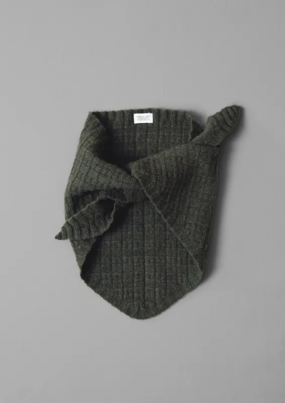 Grid Stitched Knitted Bandana | Seaweed sold by TOAST