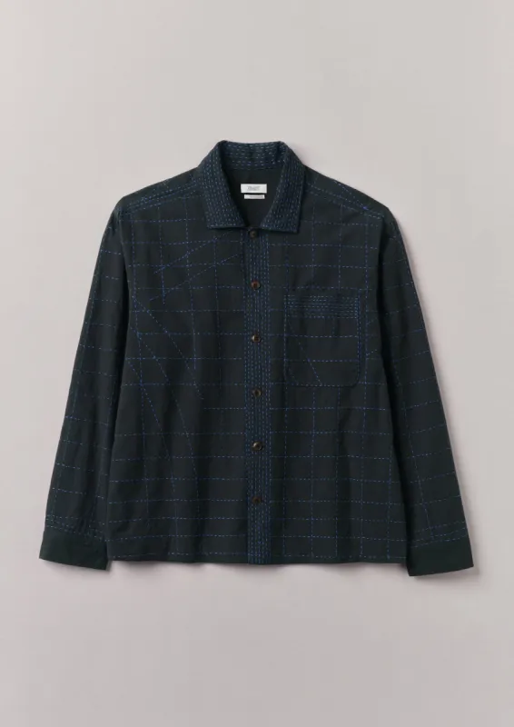 Abstract Embroidered Kantha Shirt | Anthracite sold by TOAST