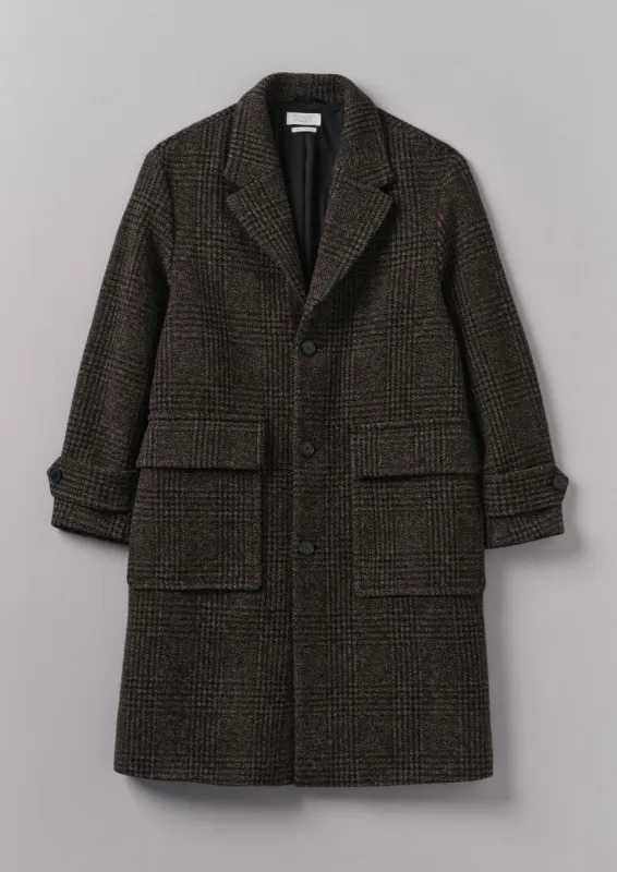 Check Wool Overcoat | Brown Marl sold by TOAST