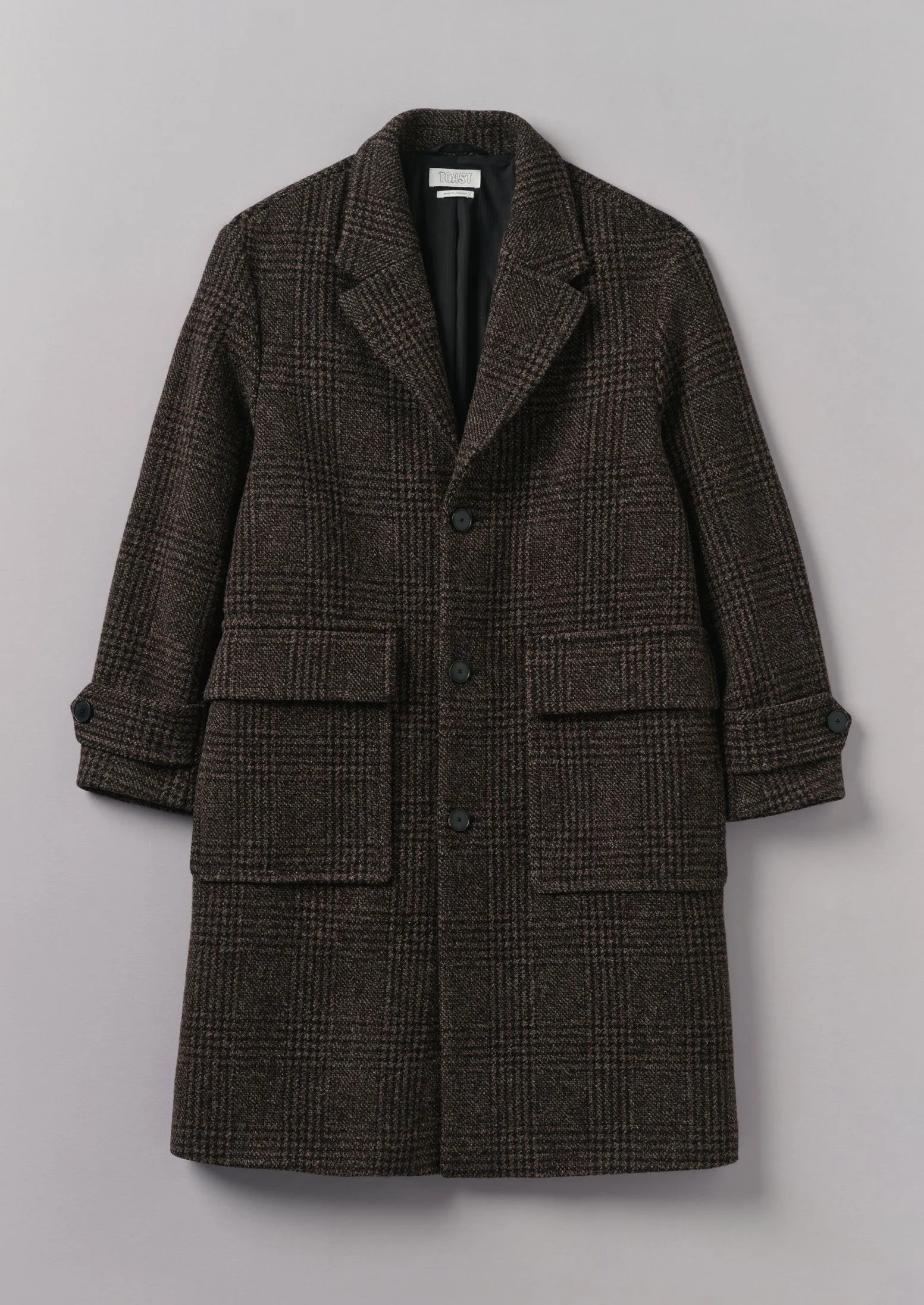 Check Wool Overcoat | Brown Marl sold by TOAST
