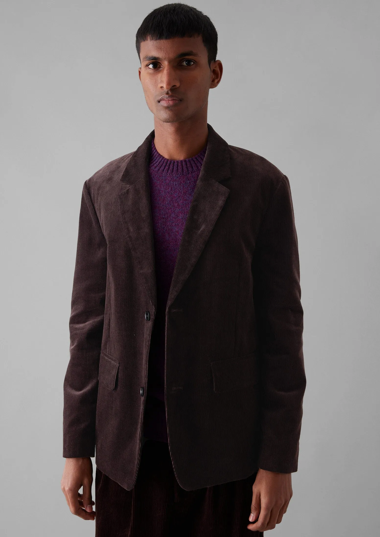 Easy Tailored Organic Cord Jacket | Chestnut sold by TOAST product image thumbnail 3