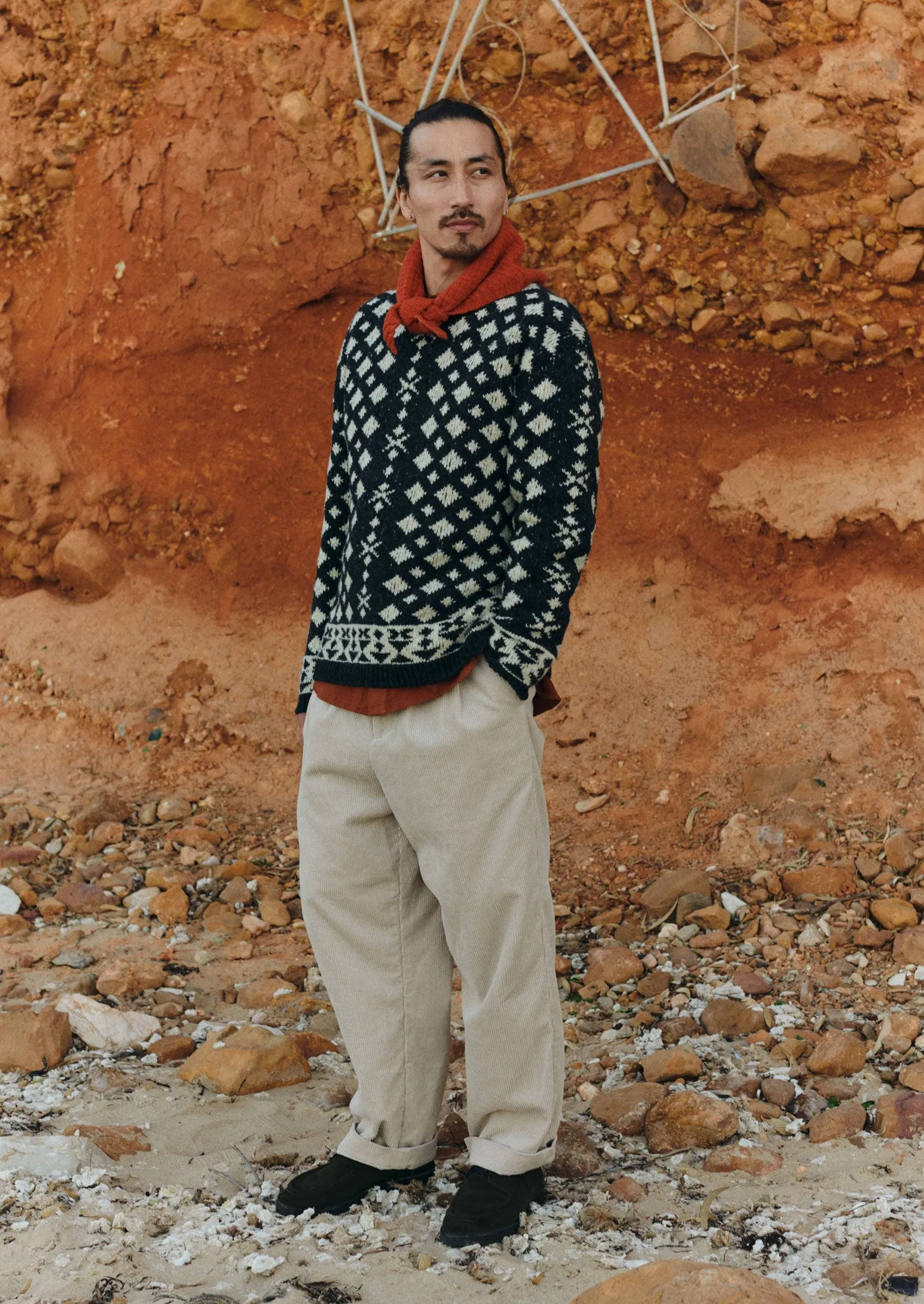 Donegal Wool Jacquard Sweater | Charcoal Melange sold by TOAST product image thumbnail 2