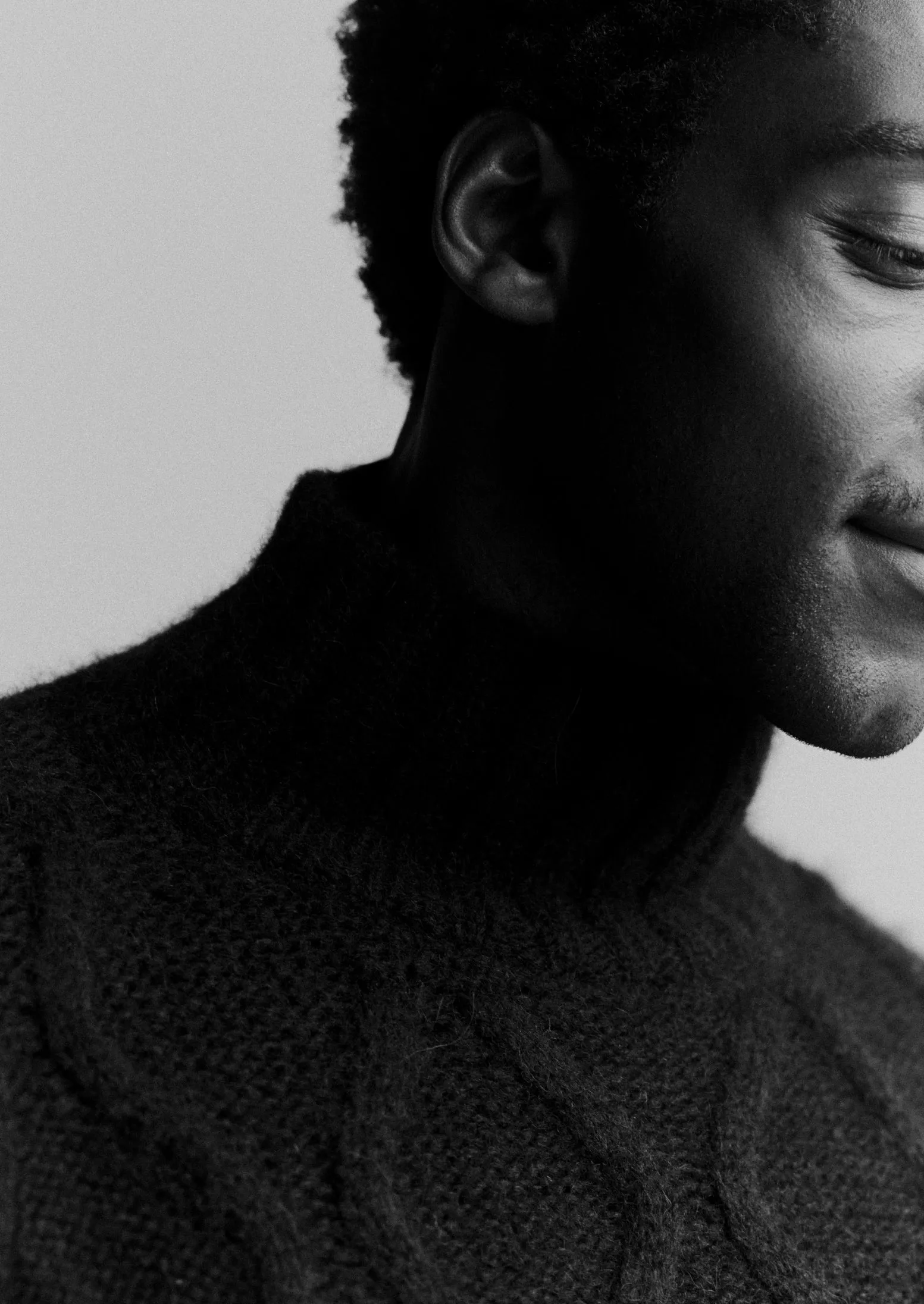 Roll Neck Cable Knit Sweater | Navy sold by TOAST product image thumbnail 3