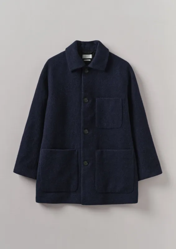 Relaxed Wool Coat | Navy sold by TOAST