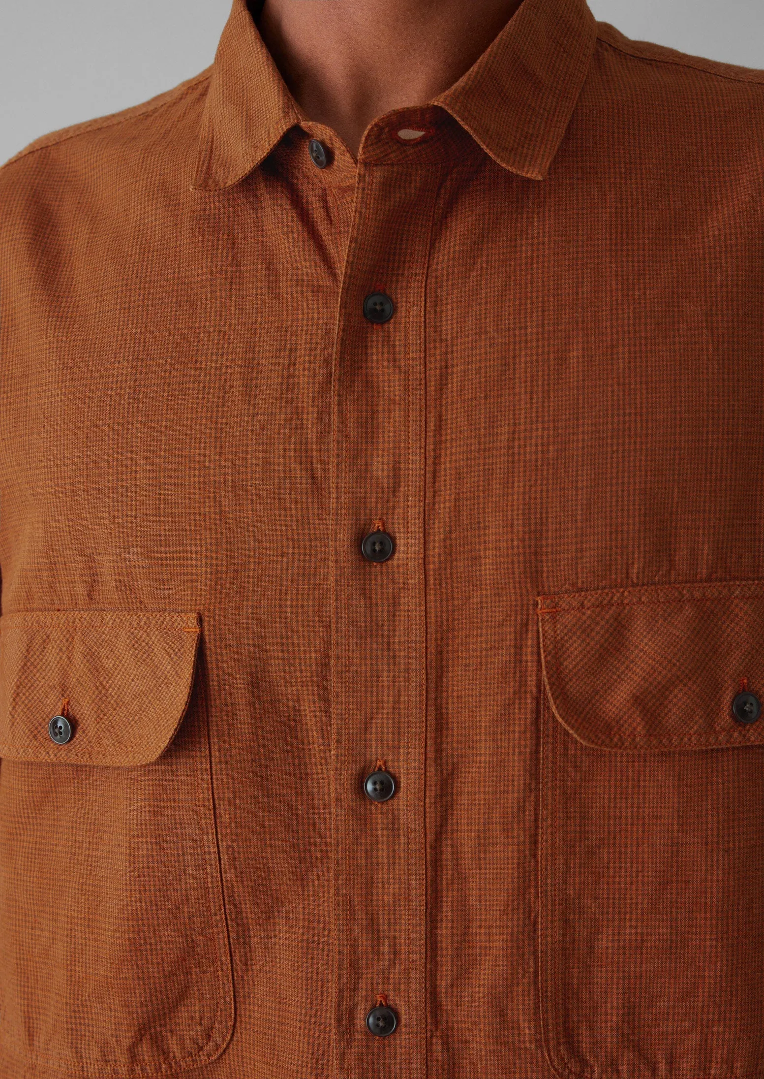 Overdyed Check Workwear Shirt | Mars Red sold by TOAST product image thumbnail 3
