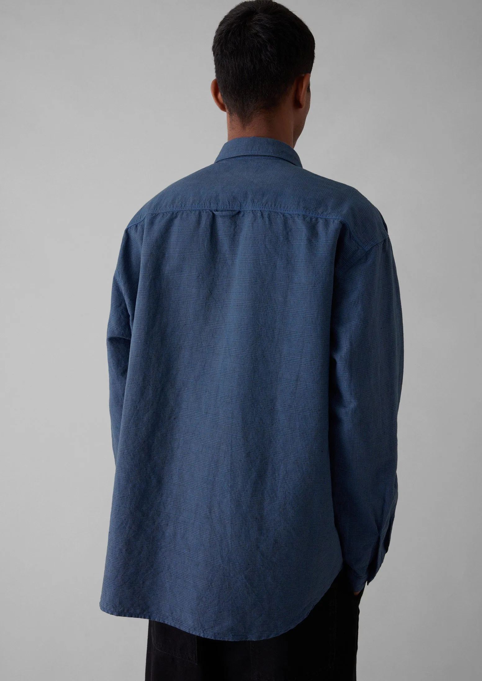 Overdyed Check Workwear Shirt | Neptune Blue sold by TOAST product image thumbnail 4
