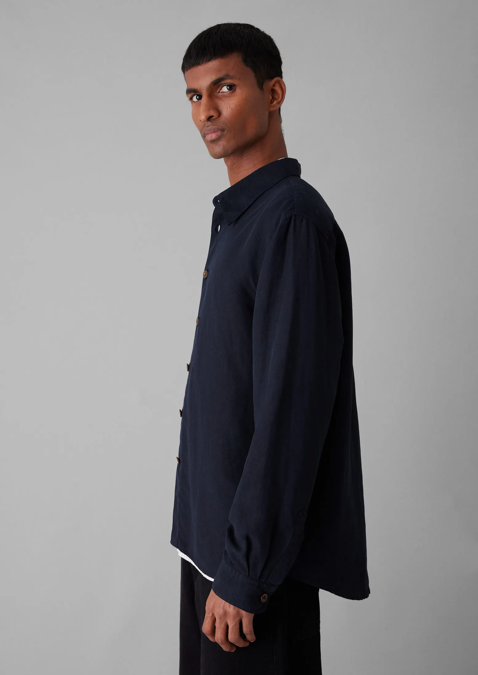 Garment Dyed Point Collar Shirt | Midnight sold by TOAST product image thumbnail 4
