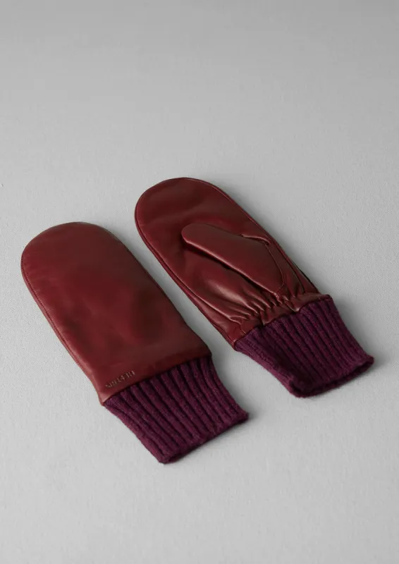 Hestra Tina Leather Mittens | Red sold by TOAST