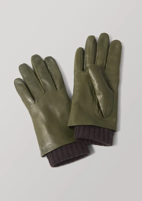 Hestra Megan Leather Gloves | Olive sold by TOAST