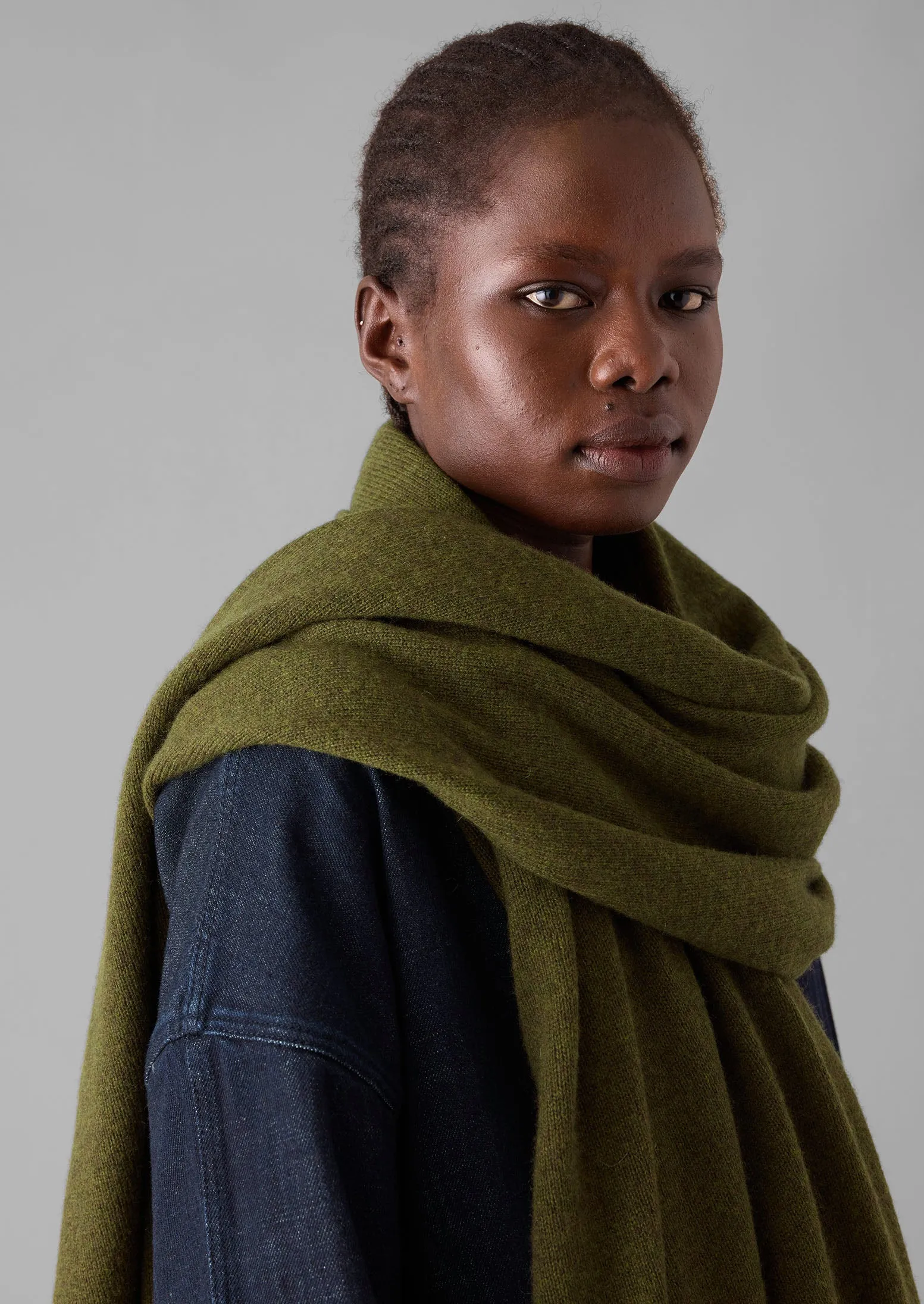 Cashmere Wool Wrap Scarf | Olive sold by TOAST product image thumbnail 2