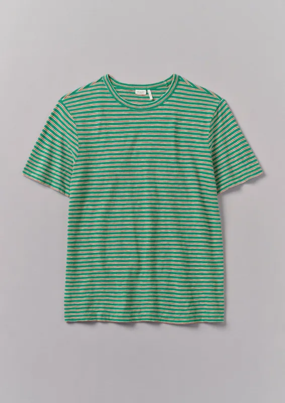 Theo Organic Cotton Stripe Short Sleeve Tee | Green/Red sold by TOAST