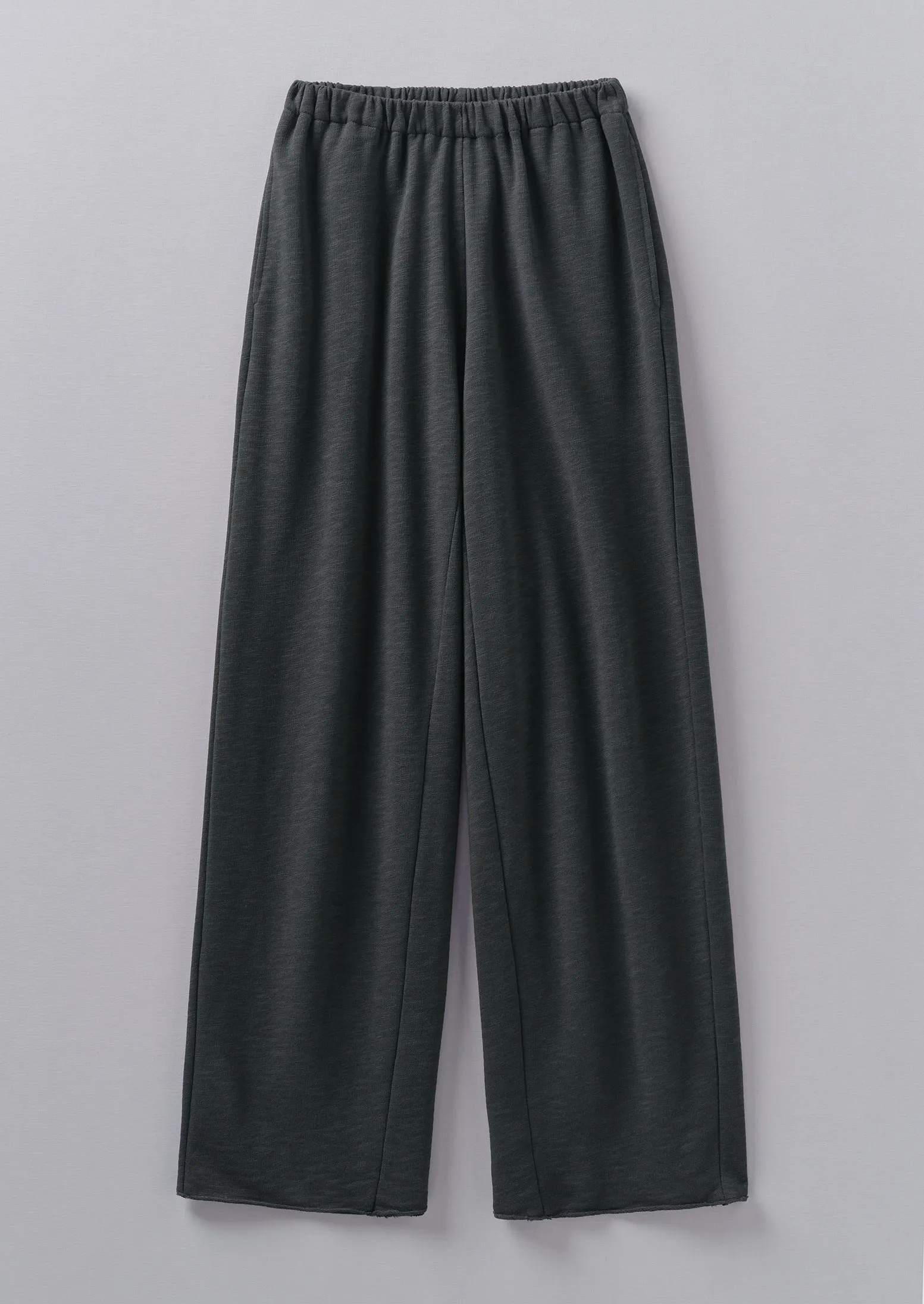 Loopback Jersey Wide Leg Trousers | Charcoal sold by TOAST