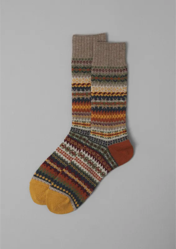 Chup Pattern Wool Blend Socks | Oat Multi sold by TOAST