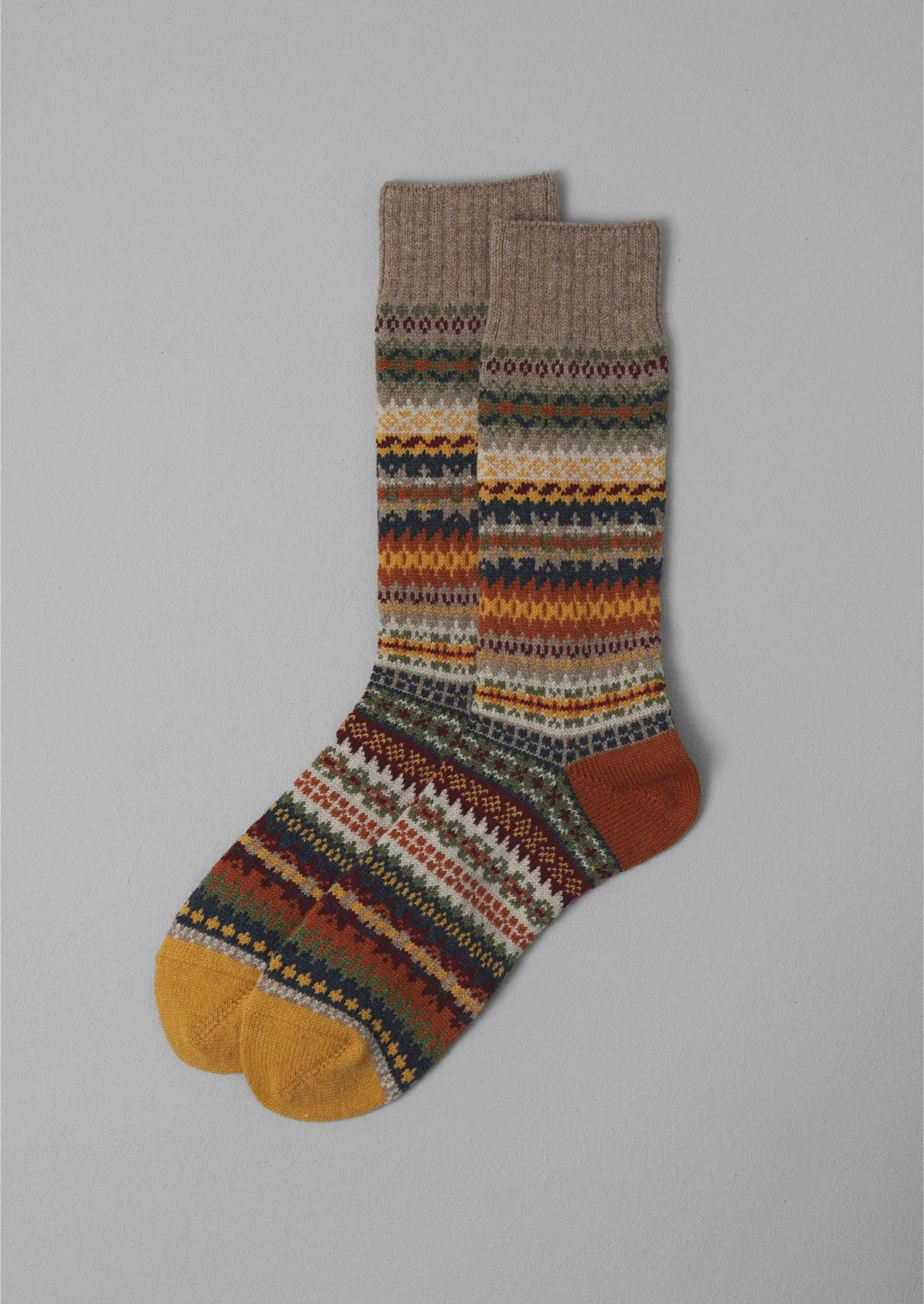 Chup Pattern Wool Blend Socks | Oat Multi sold by TOAST