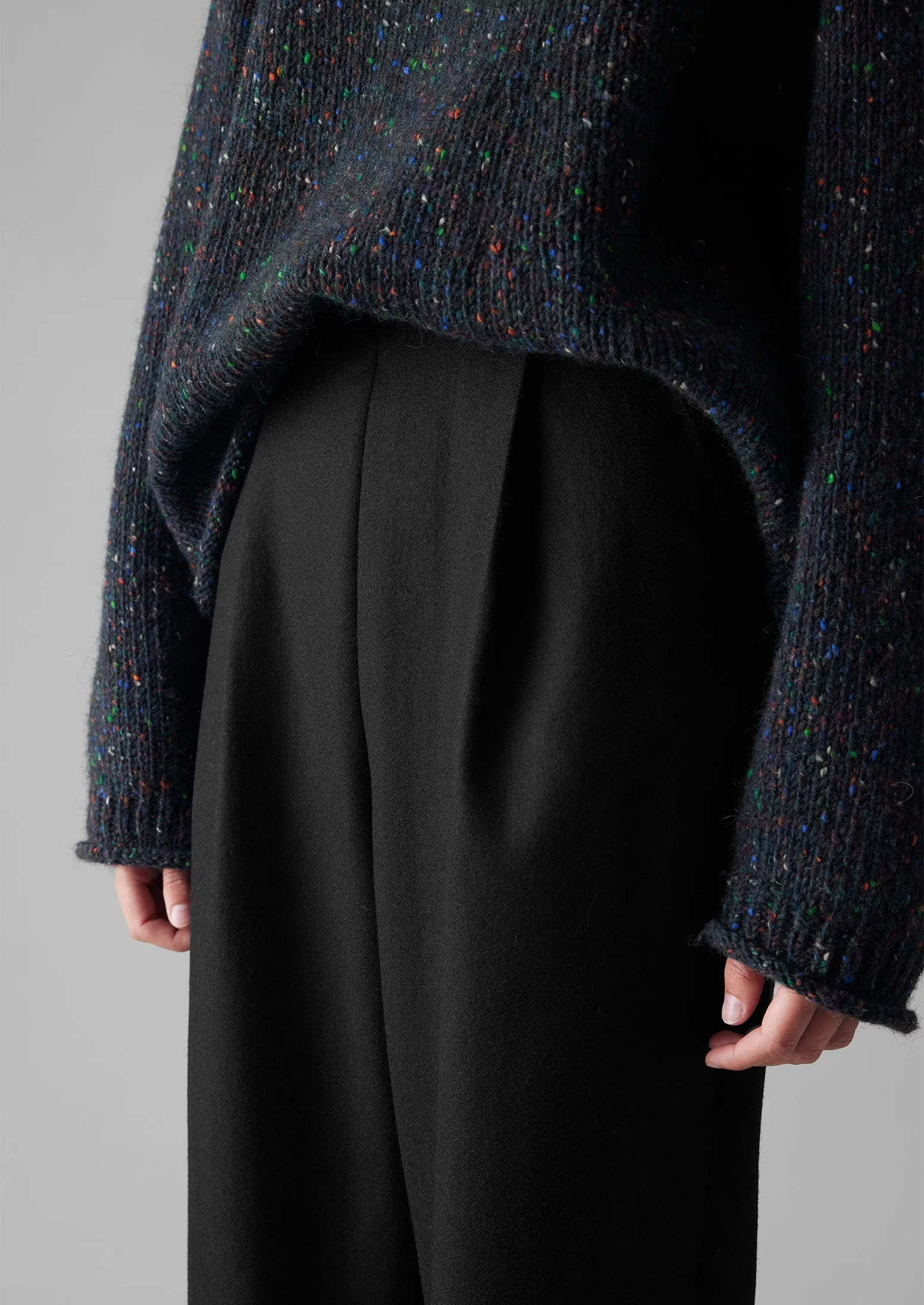 Wool Flannel Pleat Front Trousers | Black sold by TOAST product image thumbnail 4