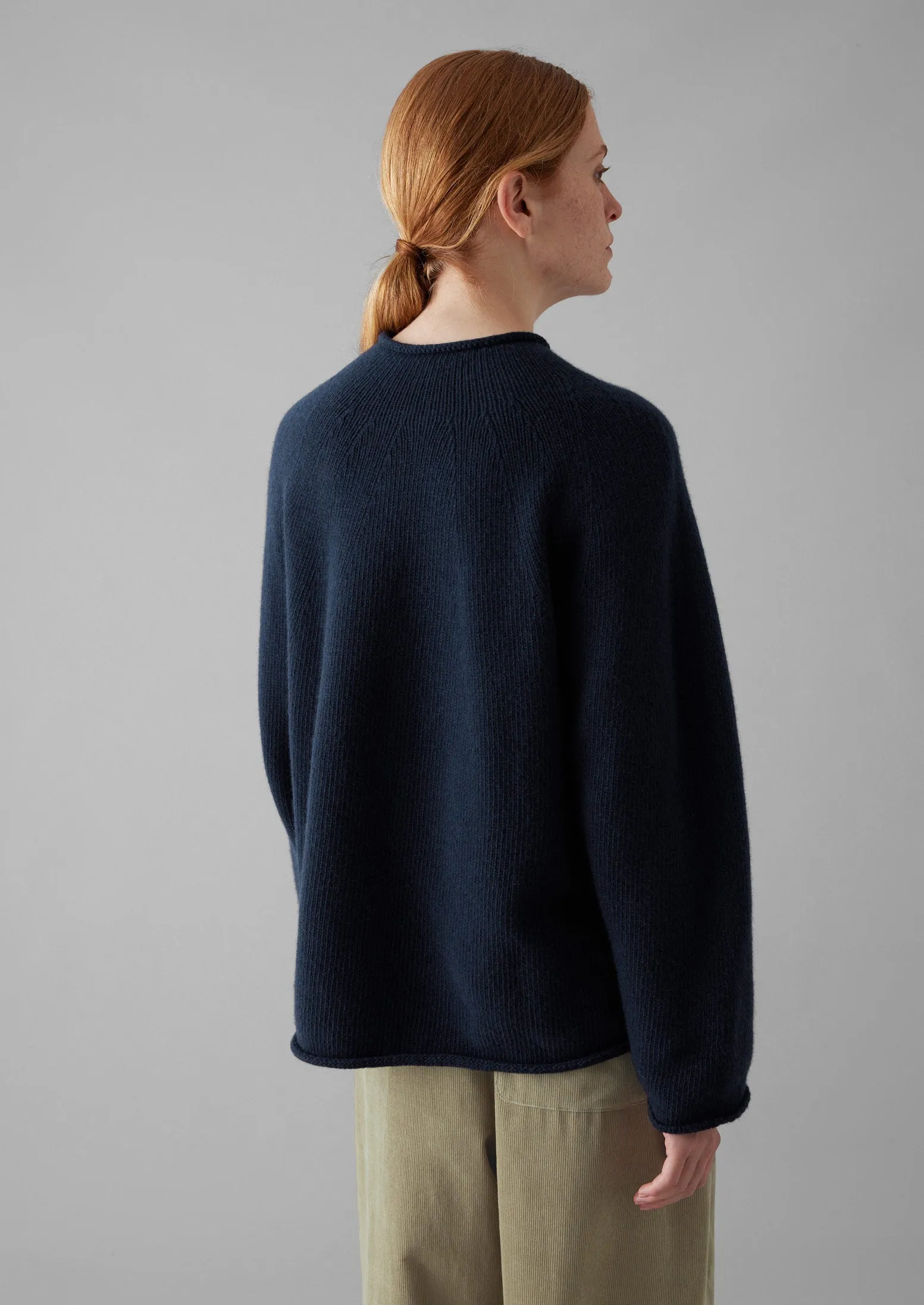 Seamless Recycled Cashmere Sweater | Navy sold by TOAST product image thumbnail 4