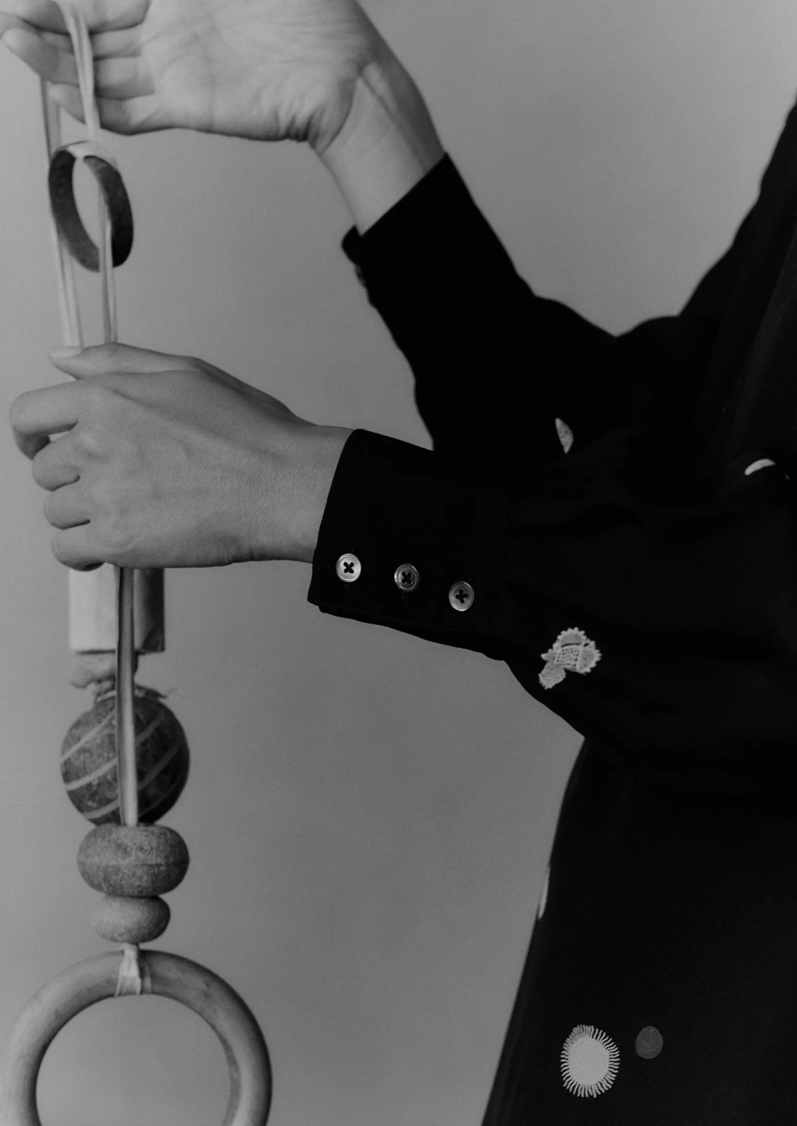 Cosmic Dot Print Column Dress | Black sold by TOAST product image thumbnail 3