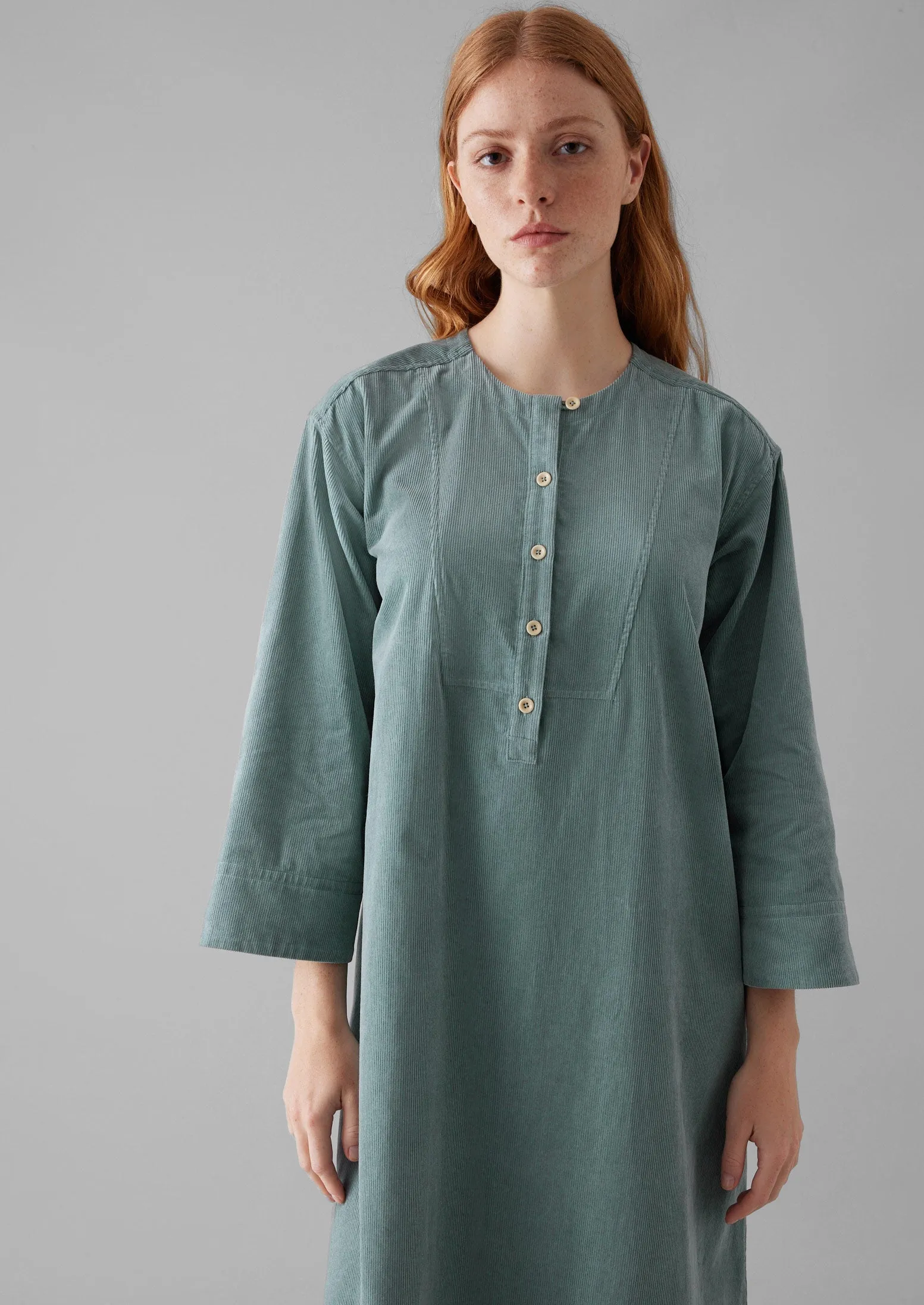Organic Cord Tunic Dress | Dusty Blue sold by TOAST product image thumbnail 3