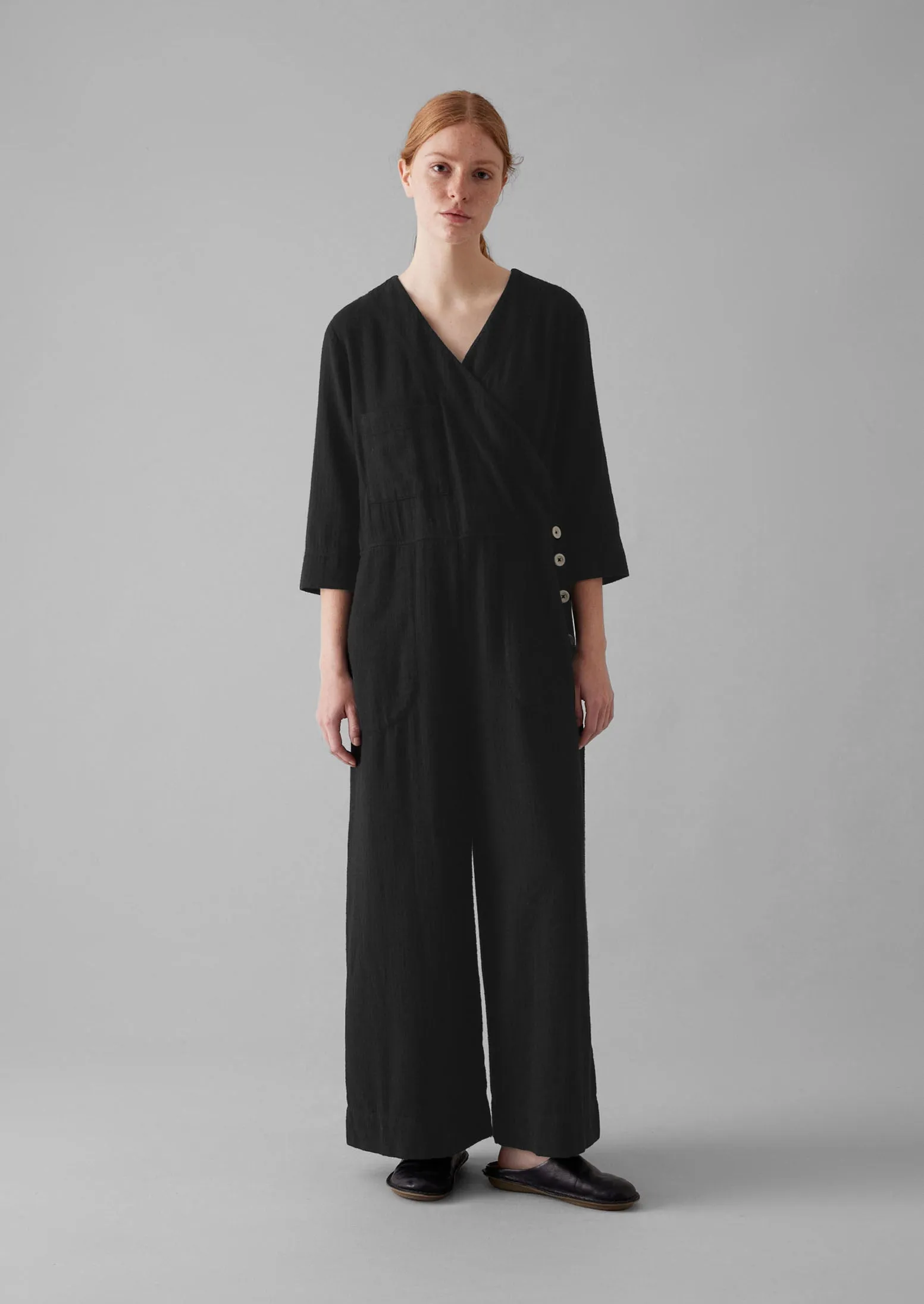 Brushed Cotton Linen Jumpsuit | Slate sold by TOAST product image thumbnail 4