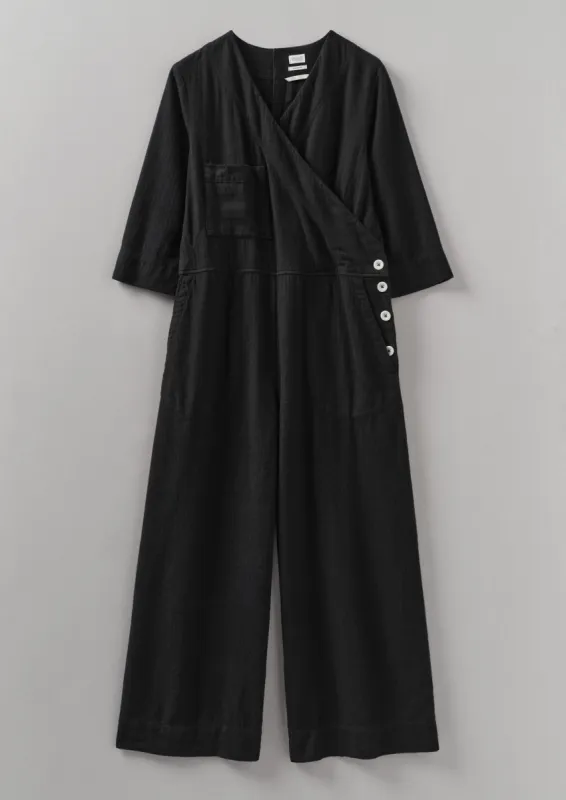 Brushed Cotton Linen Jumpsuit | Slate sold by TOAST