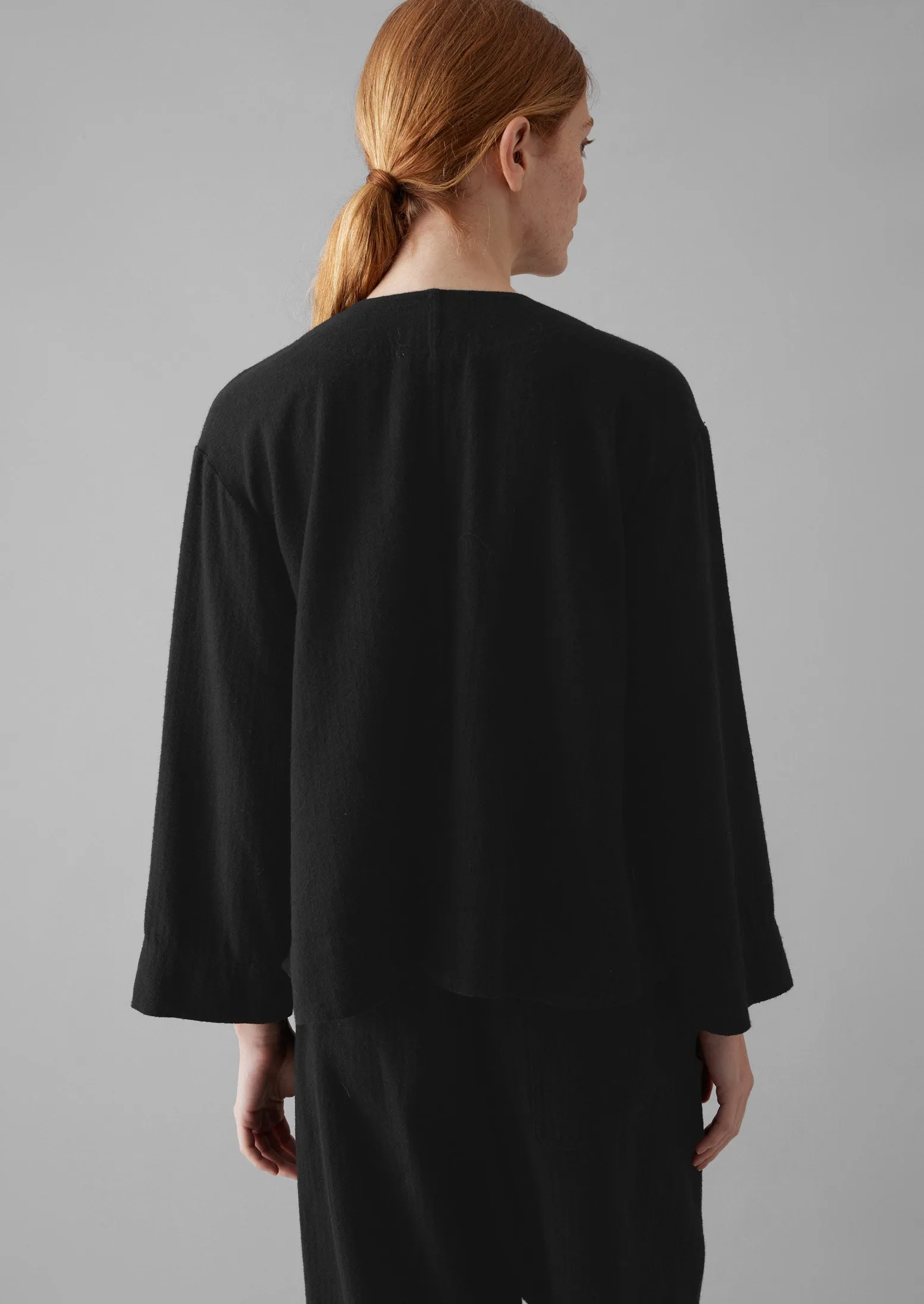 Brushed Cotton Linen Herringbone Top | Slate sold by TOAST product image thumbnail 4