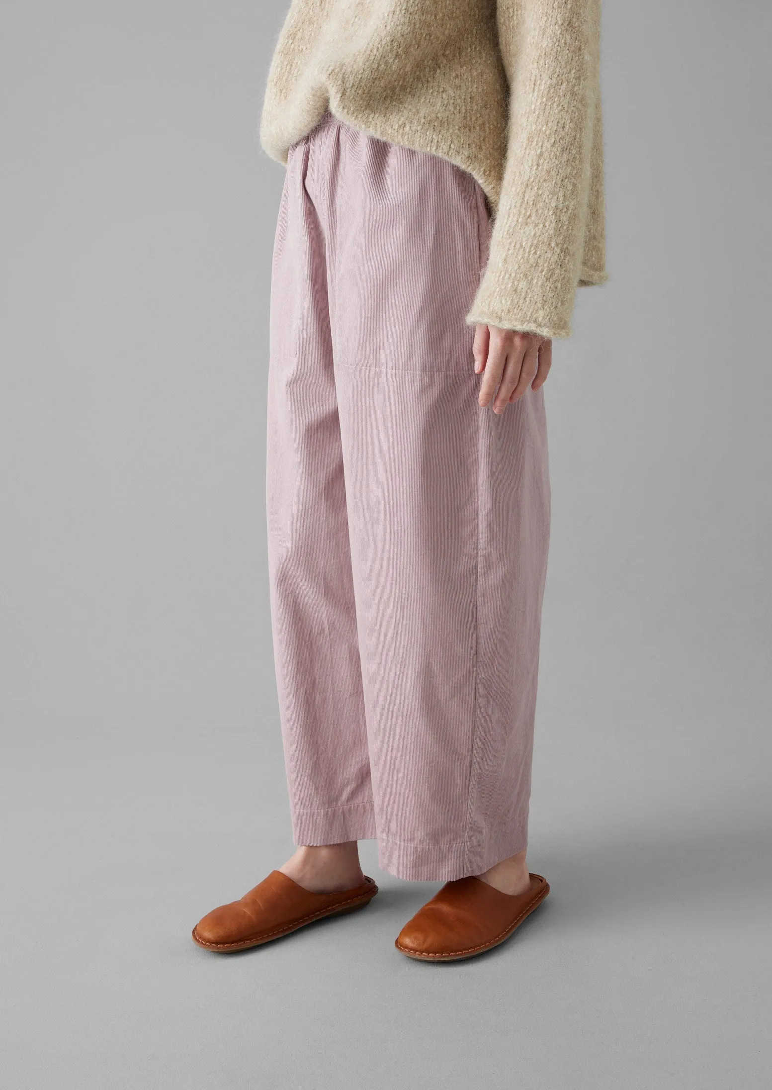 Organic Cord Barrel Leg Trousers | Wood Lilac sold by TOAST product image thumbnail 4