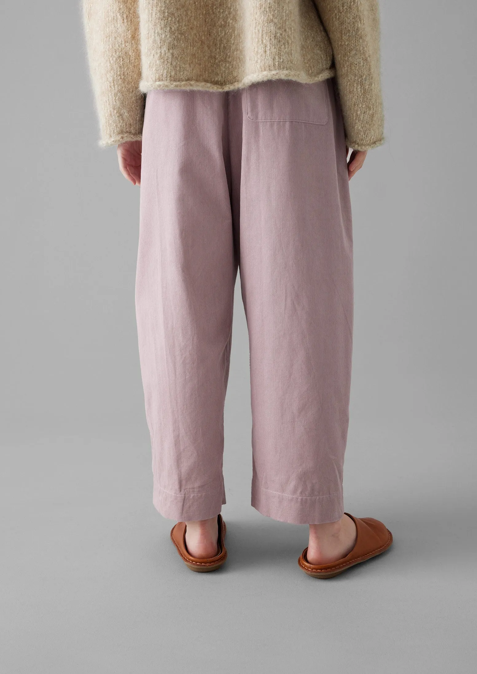Organic Cord Barrel Leg Trousers | Wood Lilac sold by TOAST product image thumbnail 5