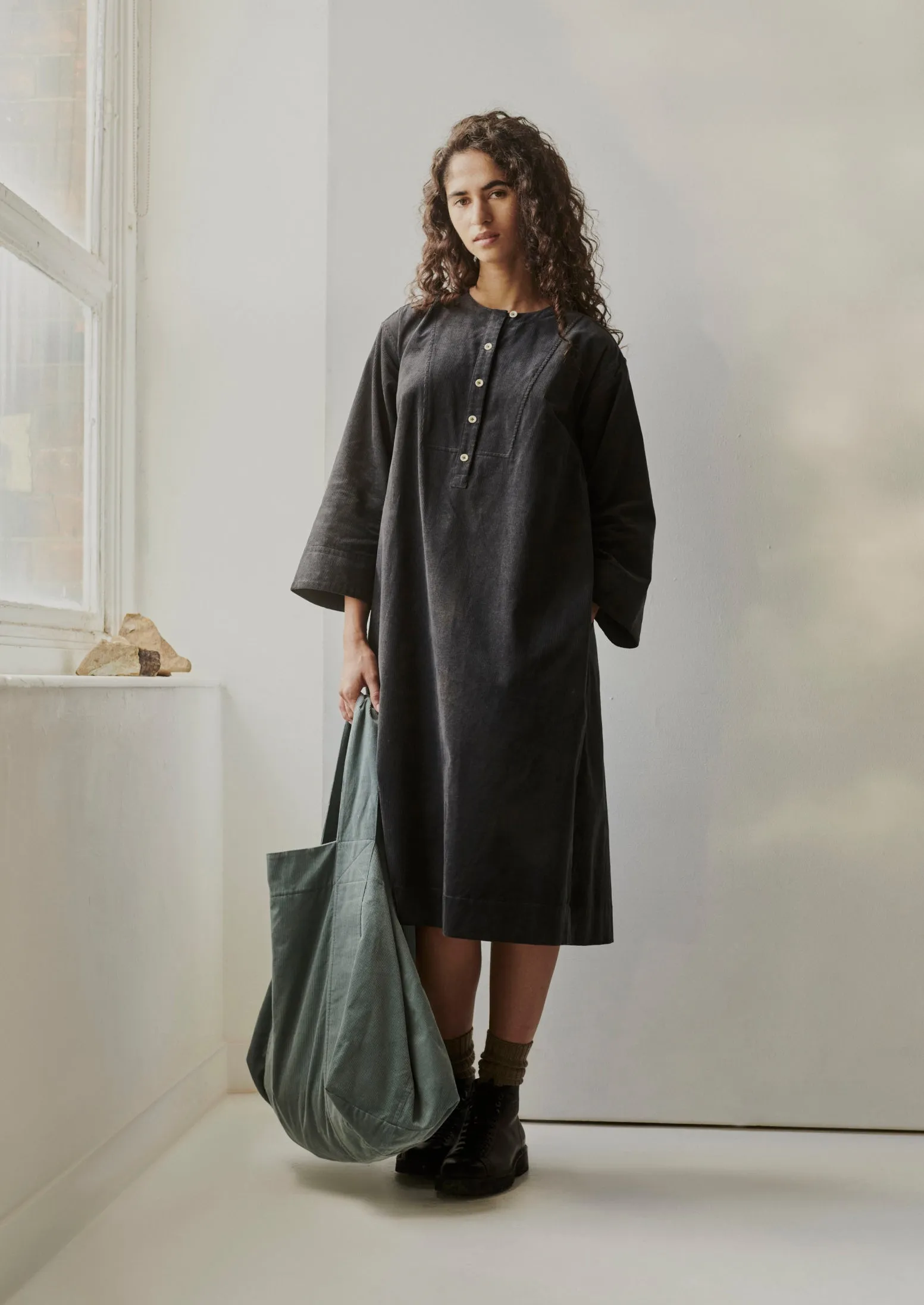 Organic Cord Dress | Charcoal sold by TOAST product image thumbnail 2