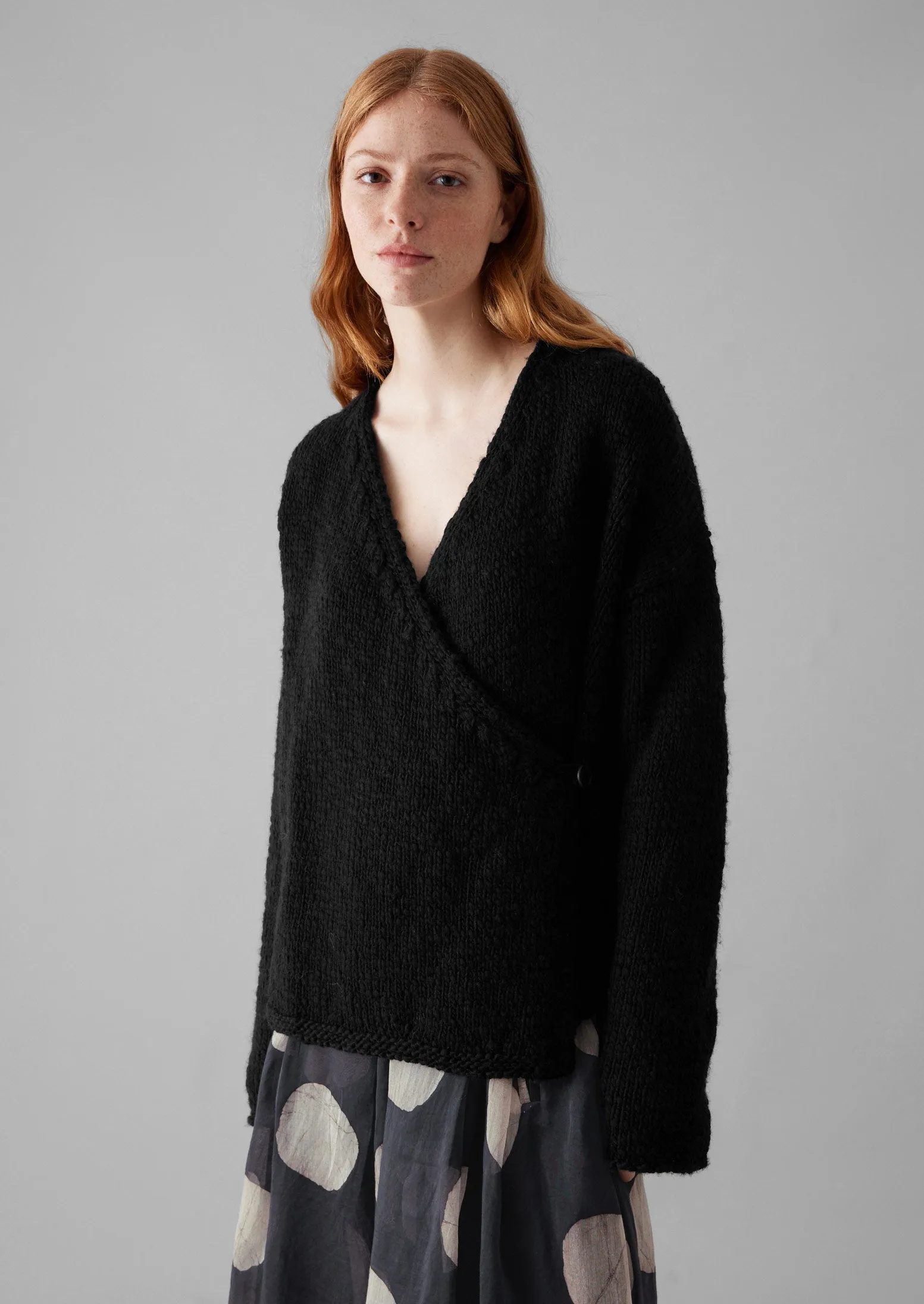 Wool Knitted Wrap Jacket | Black sold by TOAST product image thumbnail 4