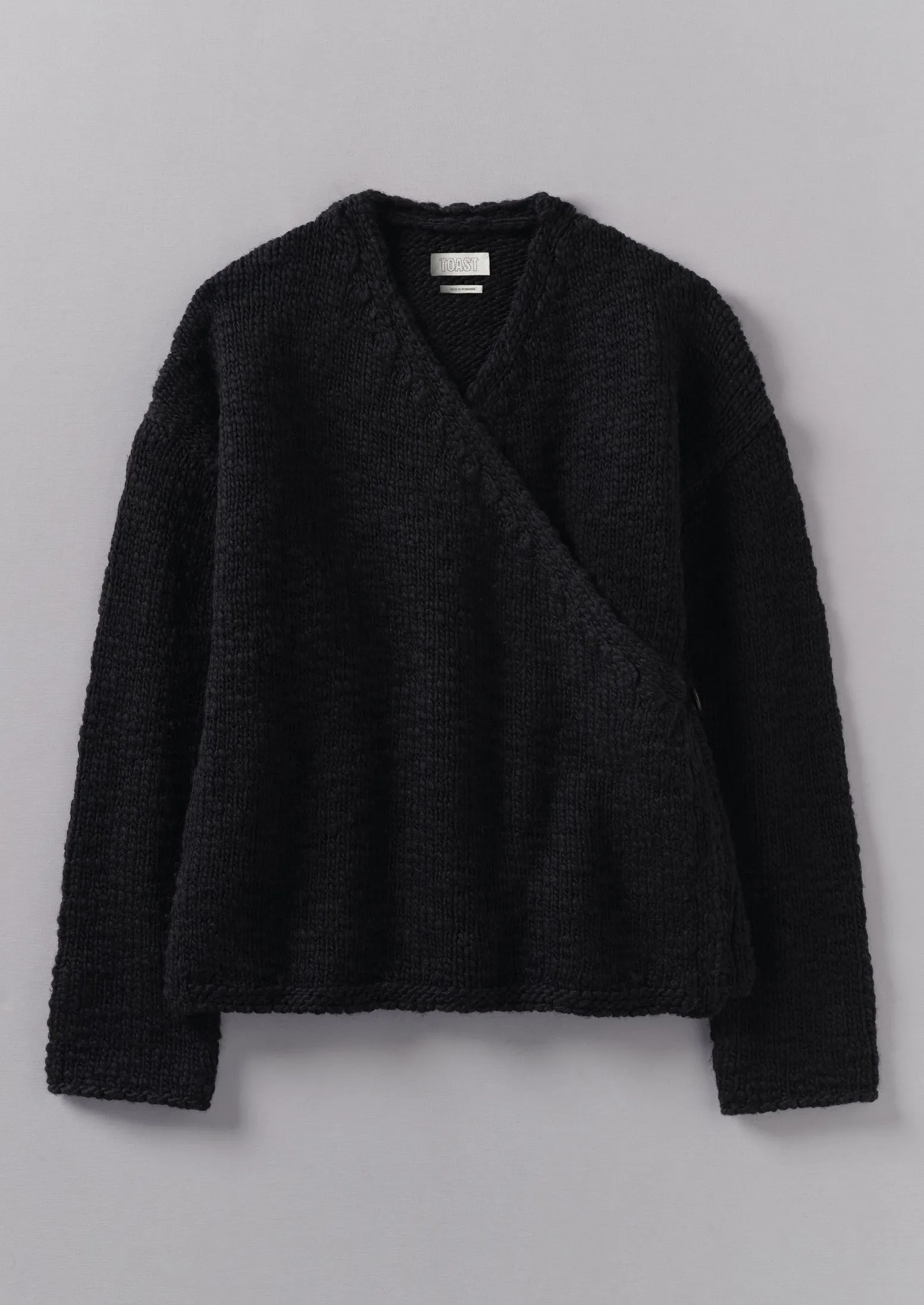 Wool Knitted Wrap Jacket | Black sold by TOAST