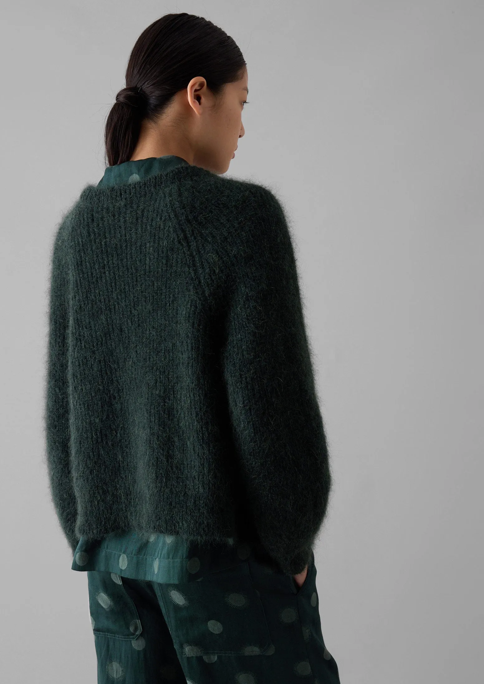 Ribbed Mohair Blend Cardigan | Deep Forest sold by TOAST product image thumbnail 4