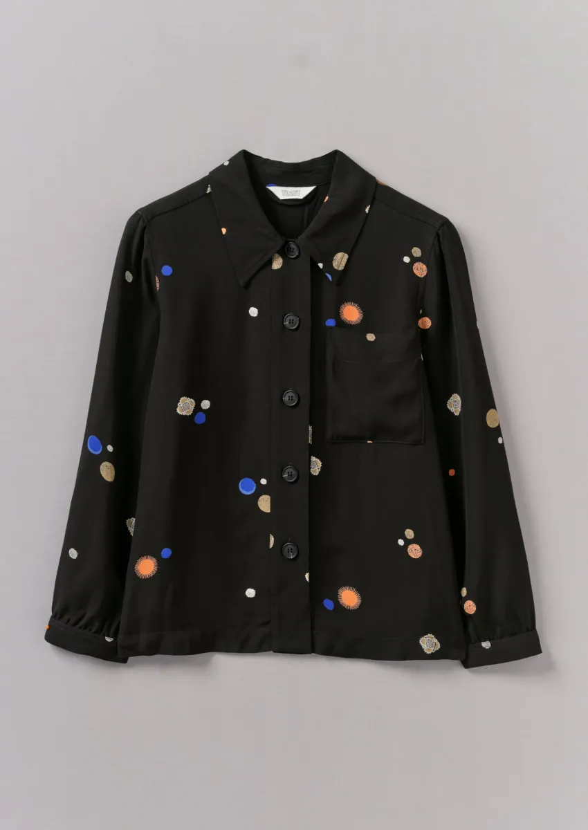 Baya Cosmic Dot Print Shirt | Black | Parallel