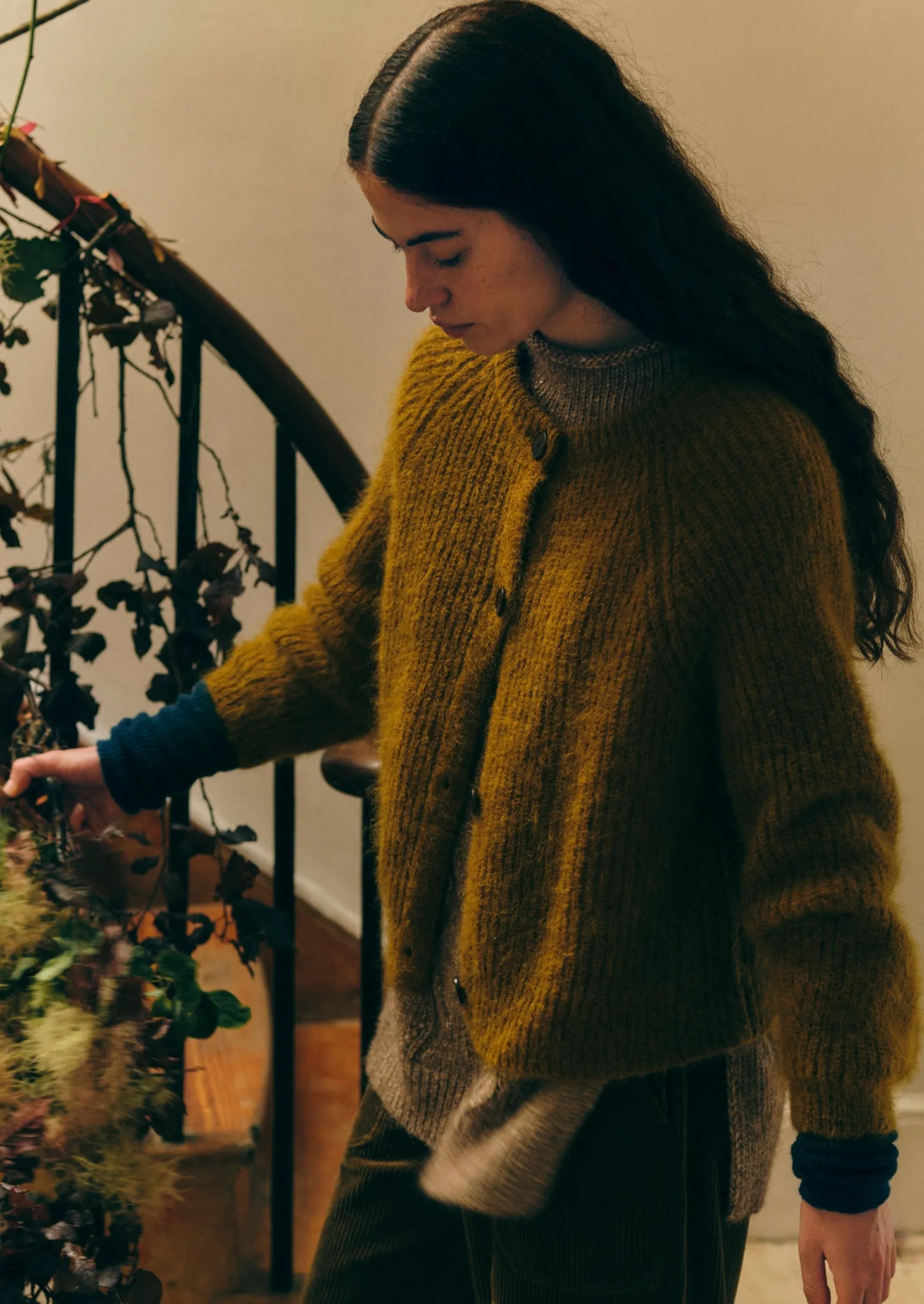 Ribbed Mohair Blend Cardigan | Old Gold sold by TOAST product image thumbnail 2